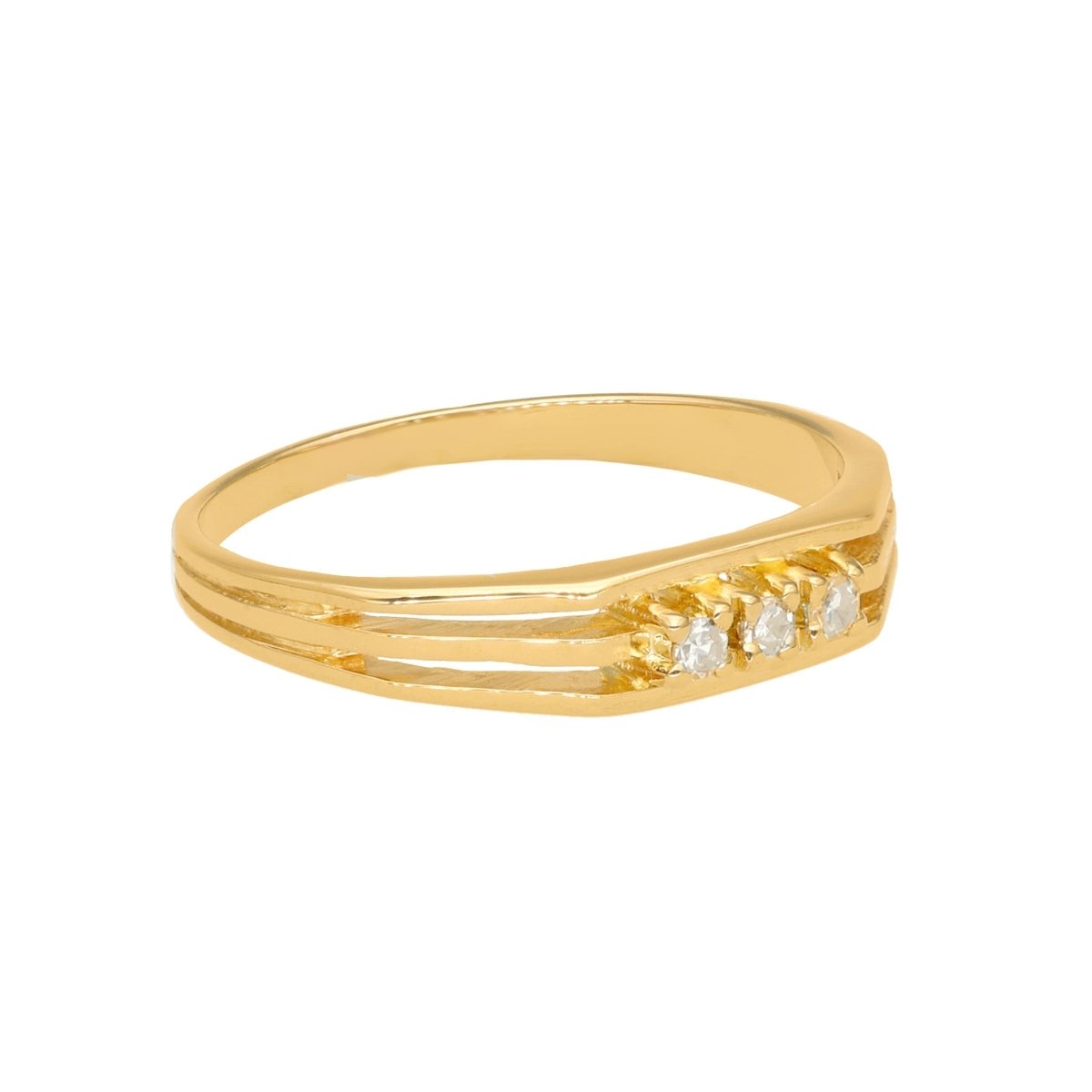 Anel em Ouro 19kl com Diamantes (T15) - Loja do Ouro