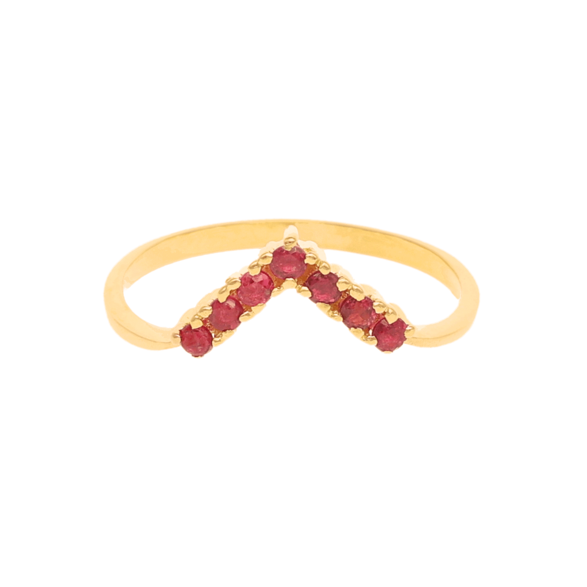 Anel em Ouro 19kl com Tiara de Rubis (T16) - Loja do Ouro