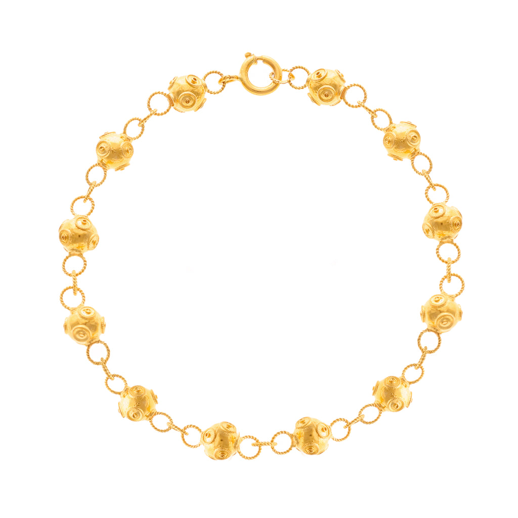 Pulseira Contas de Viana em Ouro 19kl (18cm)