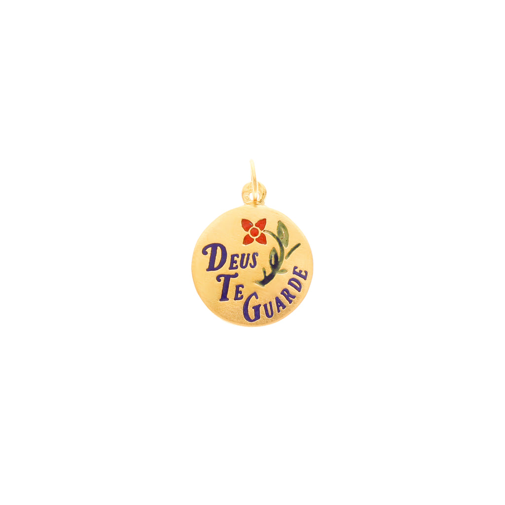 Medalha "Deus Te Guarde" em Ouro 19kl (1.3cm)