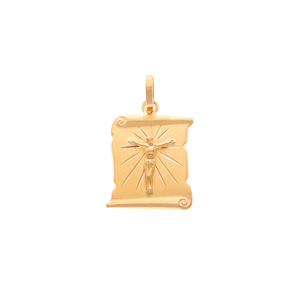 Medalha Papiro em Ouro de 19.2kl com Cristo