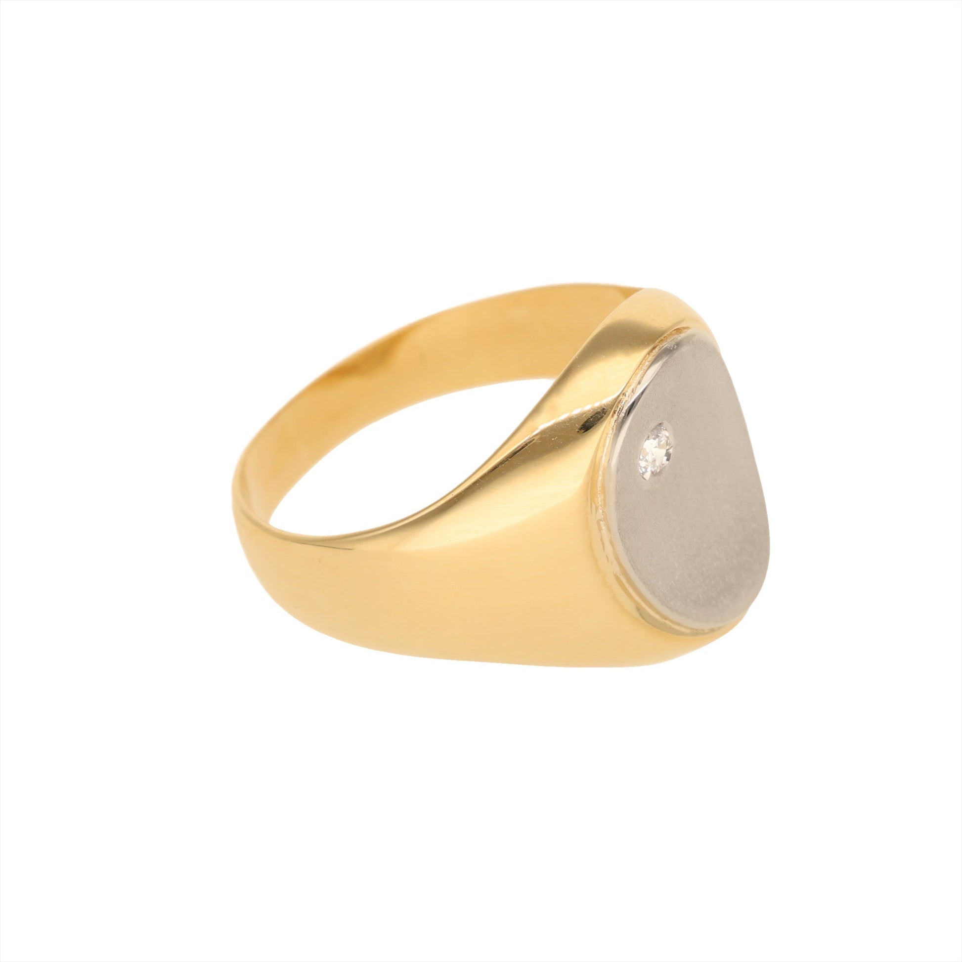 Anel Bicolor Oval em Ouro 19kl com Zircónia (T23) - Loja do Ouro