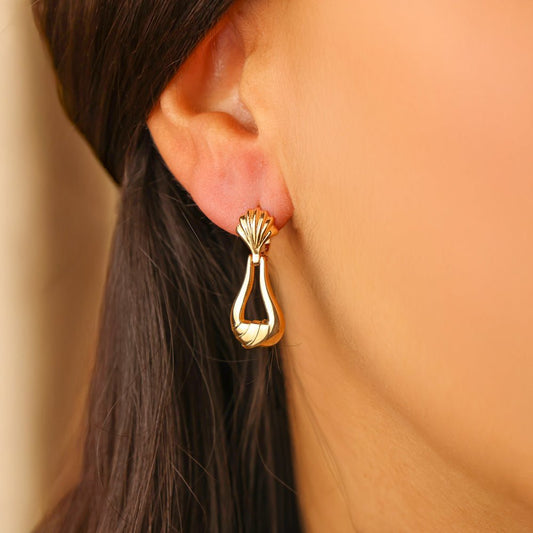 Brincos Concha Articulados em Ouro 19kl - Loja do Ouro